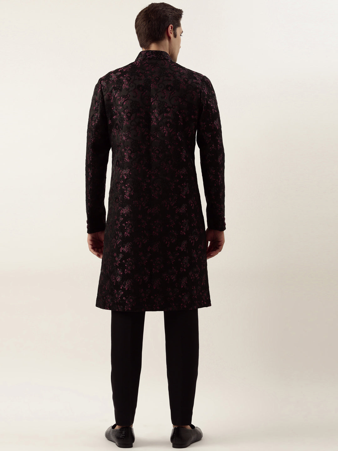 Wine Cord dori embroidered Indowestern