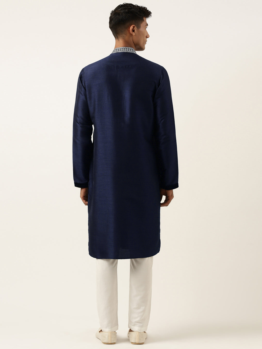 Blue Embroidered Layered Kurta Set