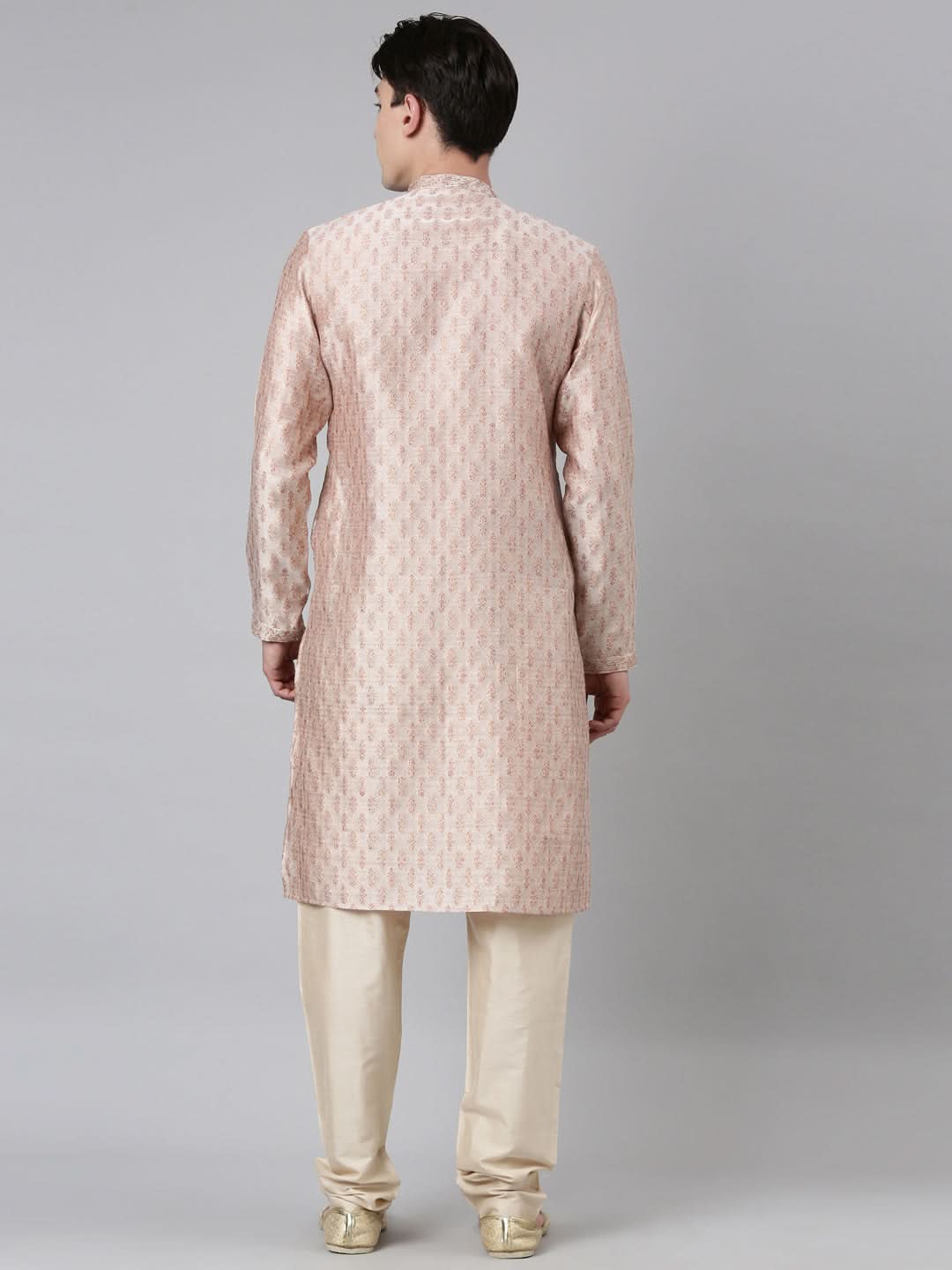 Peach Angrakha Kurta Set
