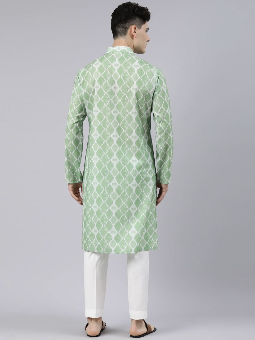 Light Green Tie Dye Kurta Set