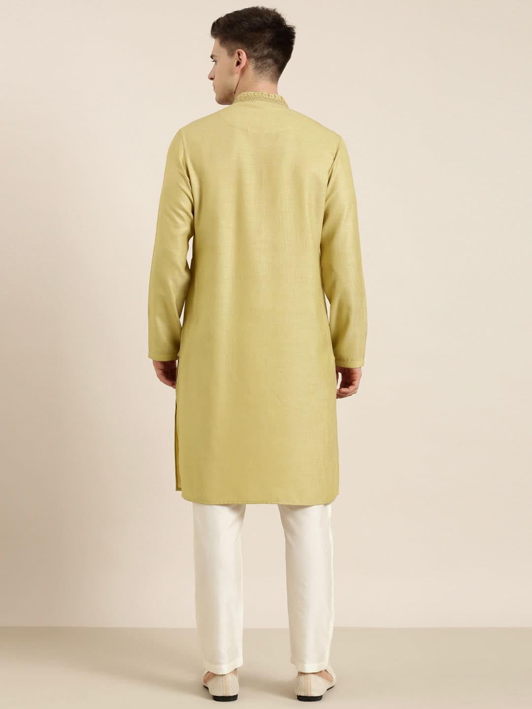 Begish Green cotton Dori Embroidered Kurta