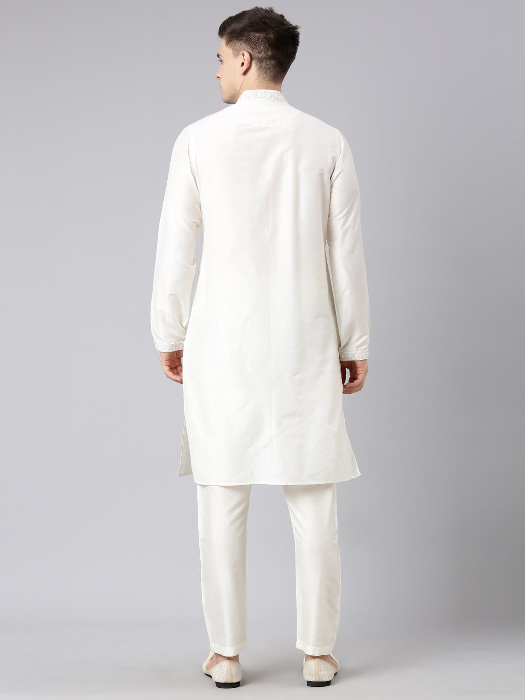 Cream Dori Embroidery Kurta