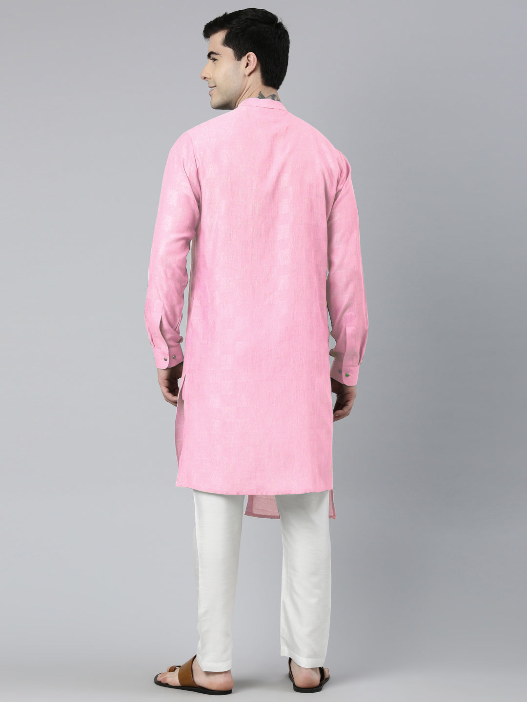 Light Pink Asymmetrical Kurta Set
