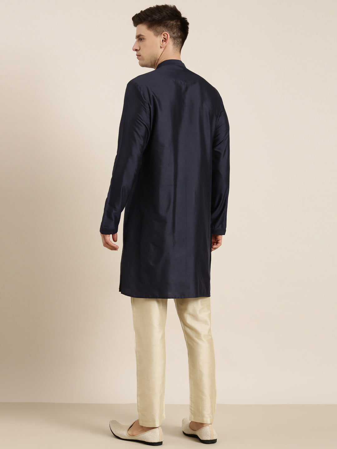 Navy Pleated Kurta Set