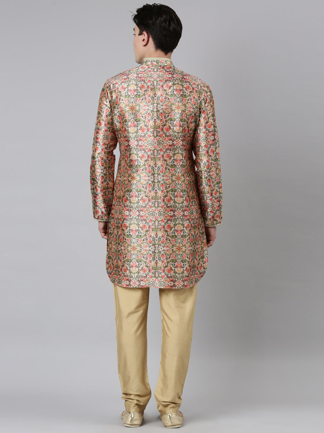 Beige Art Nouveou Printed Kurta