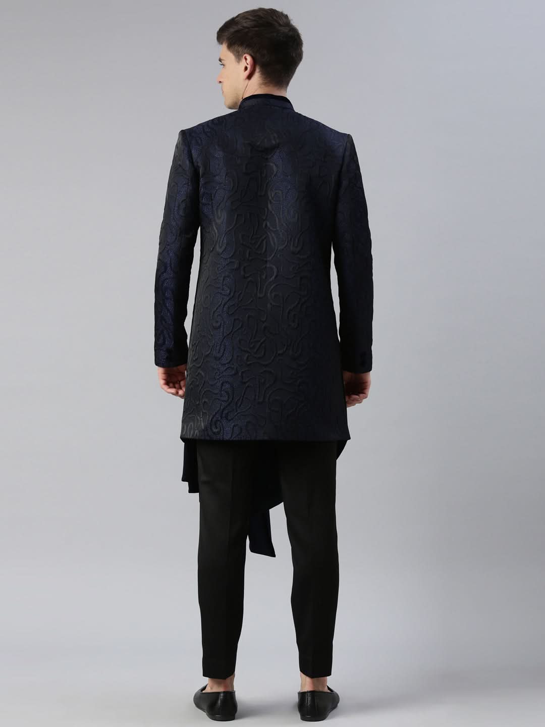 Blue Black Jacquard Indo Set