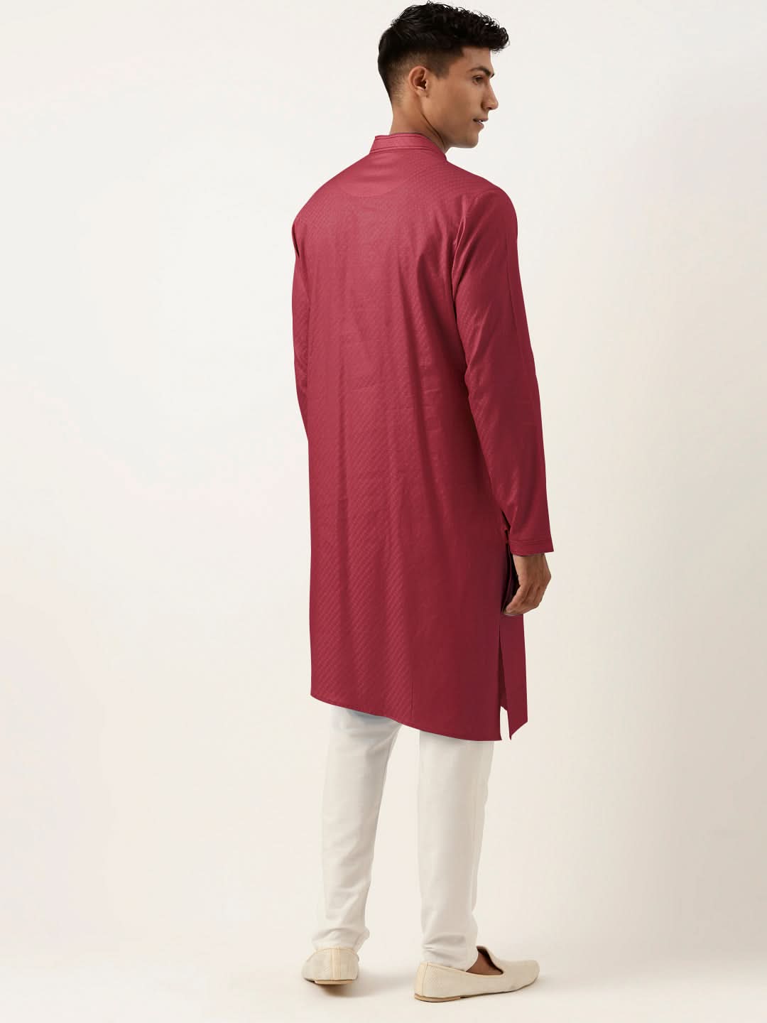 Scarlet Red Asymmetrical Cotton Kurta Set