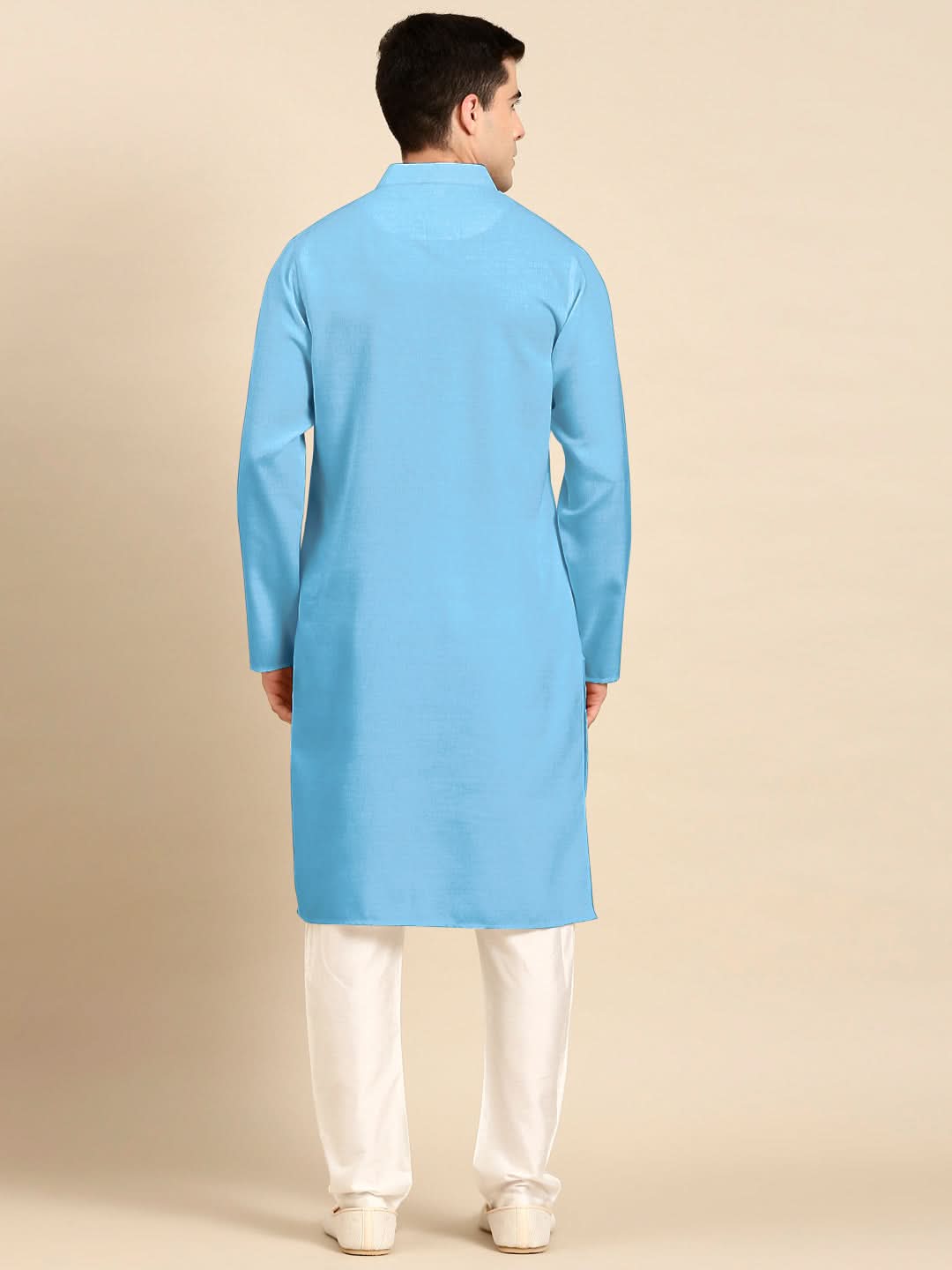 Blue Light Twill Weave Cotton Kurta Set