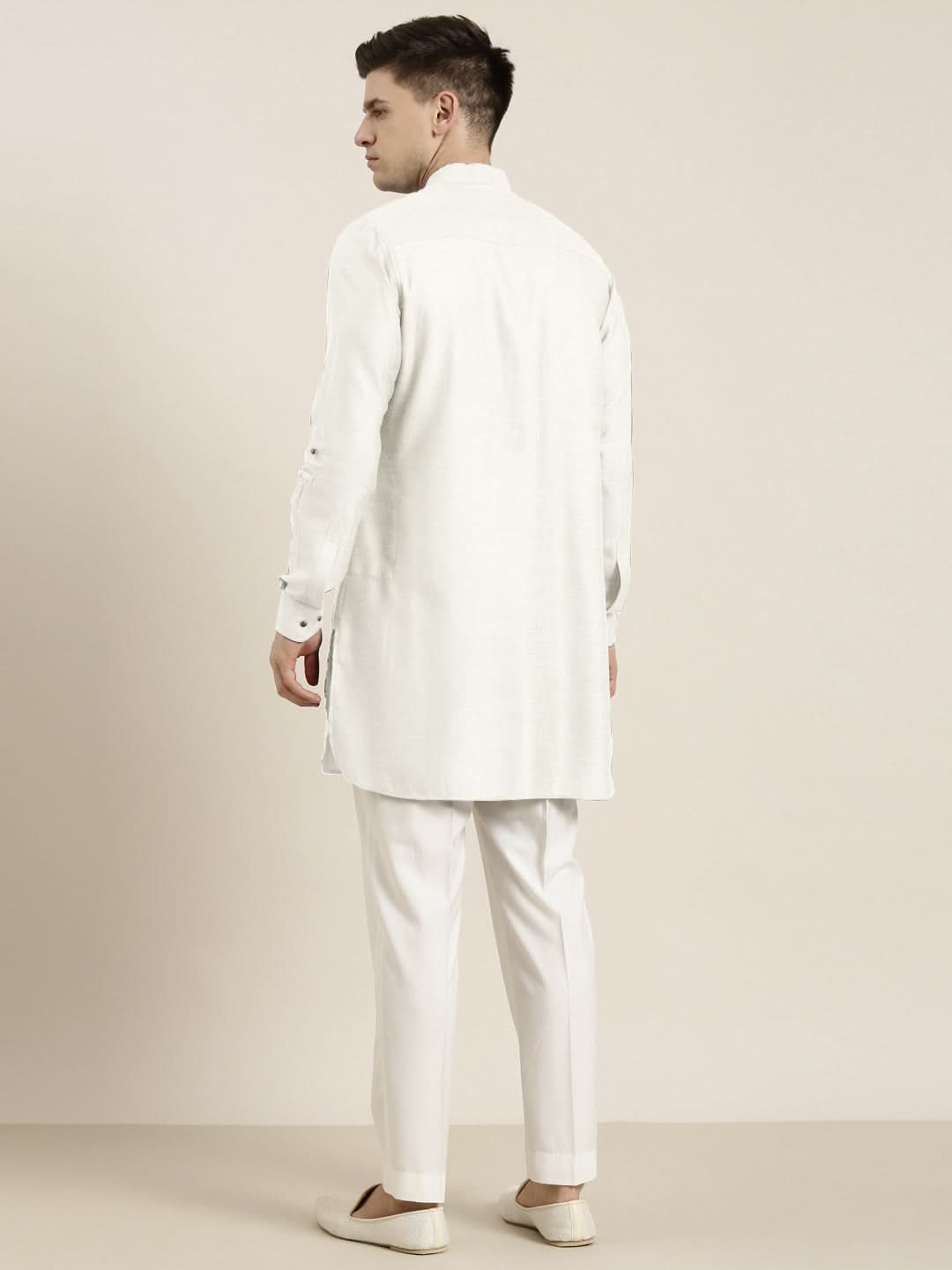 Off White cotton Short Pathani