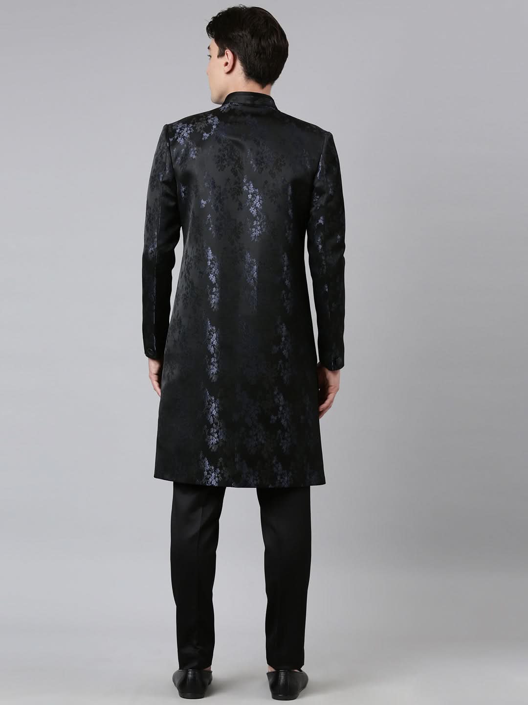 Blue Black Jacquard Indo Set