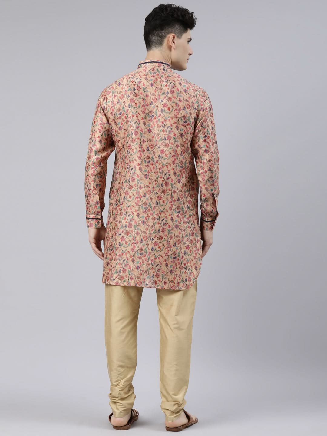 Light Orange Pashmina Printed Kurta Set