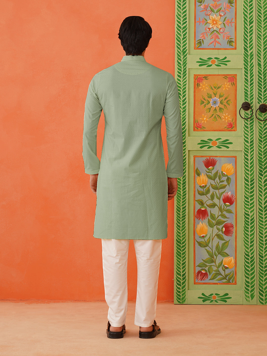 Light Green Cotton Kurta Set