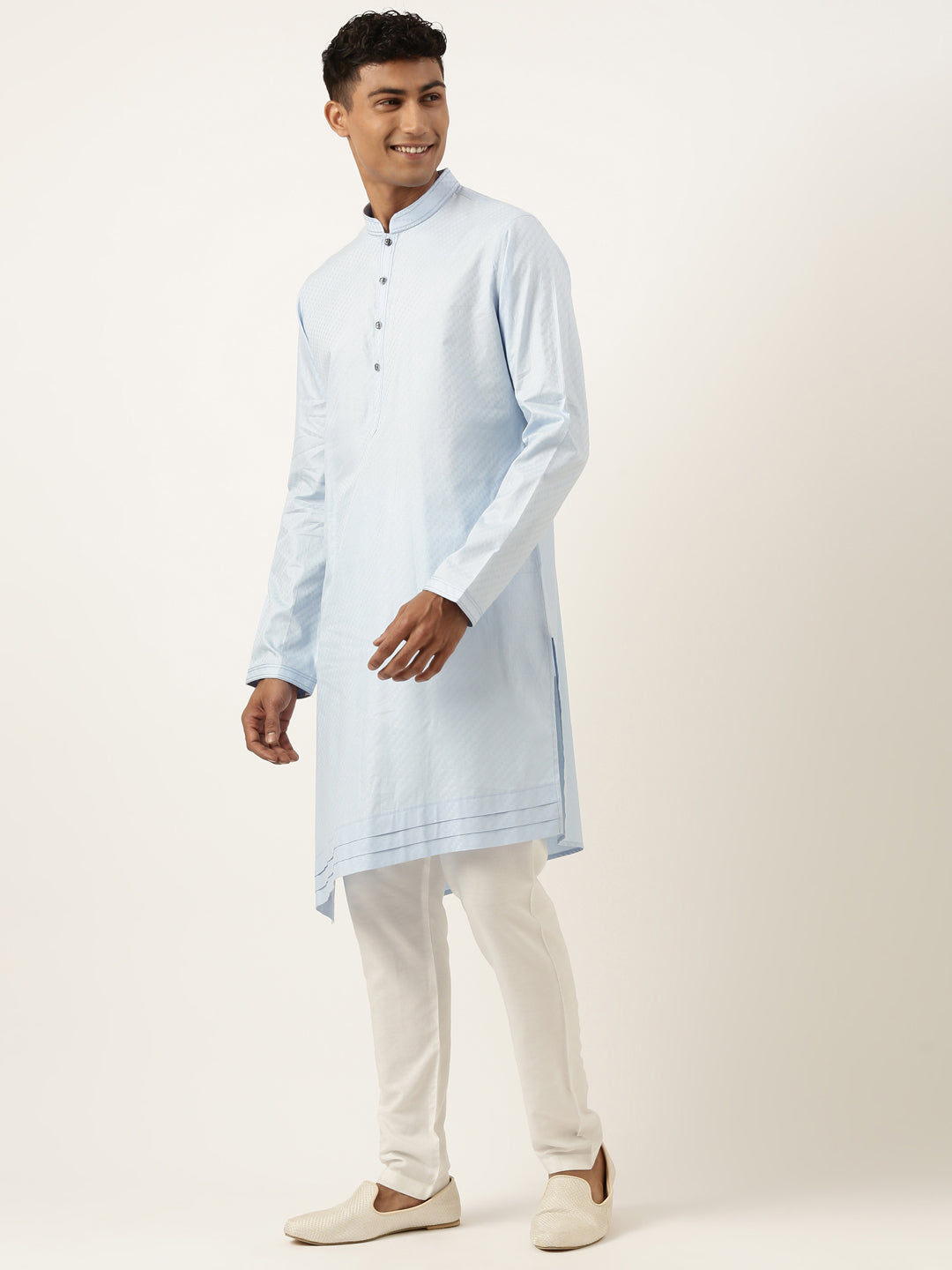 Sky Blue Asymmetrical Kurta Set