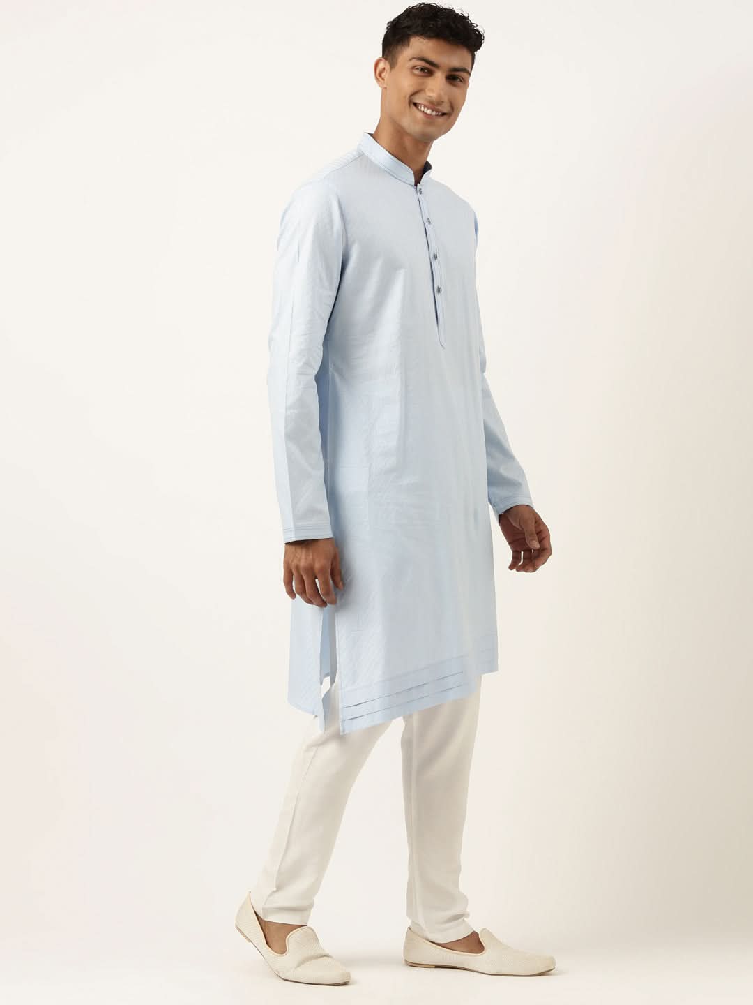 Sky Blue Asymmetrical Kurta Set