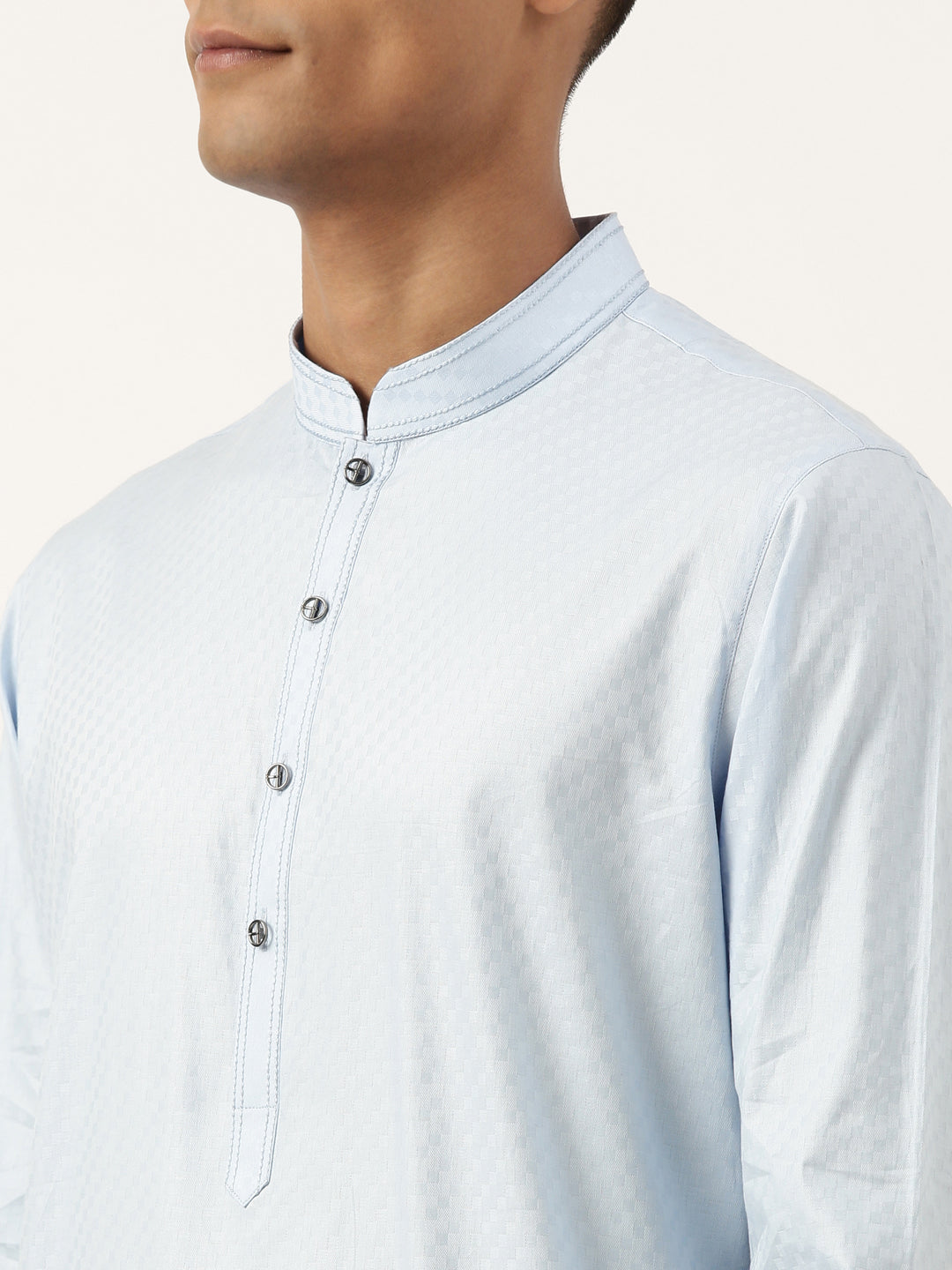 Sky Blue Asymmetrical Kurta Set
