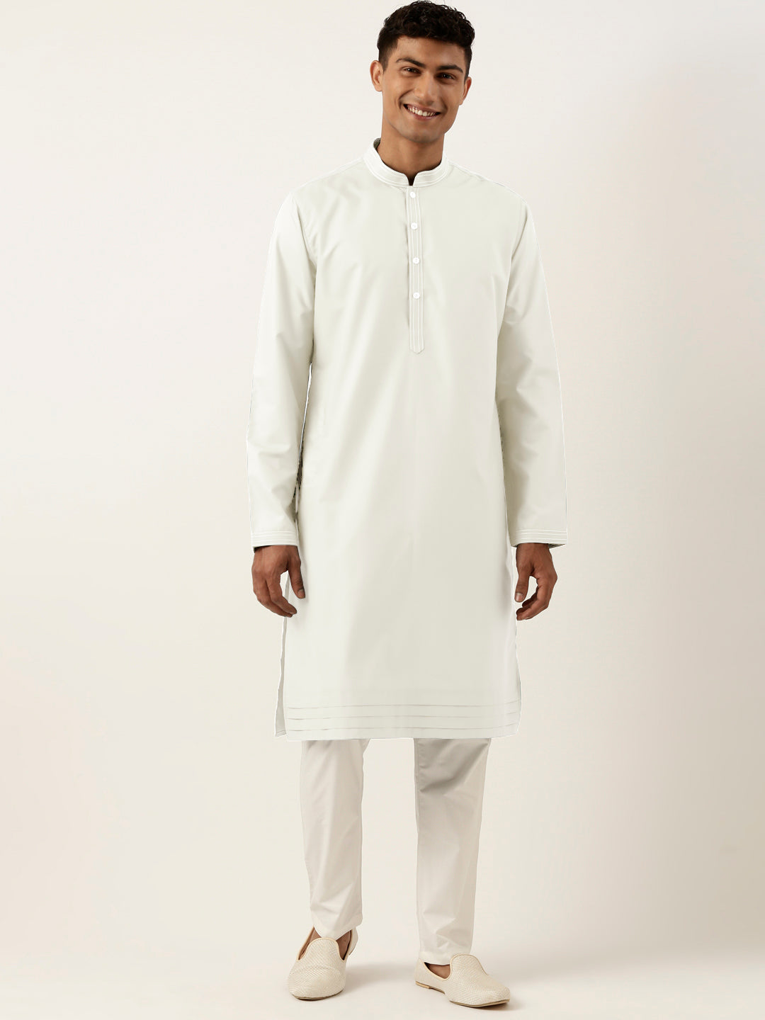 Off White Cotton Kurta Set