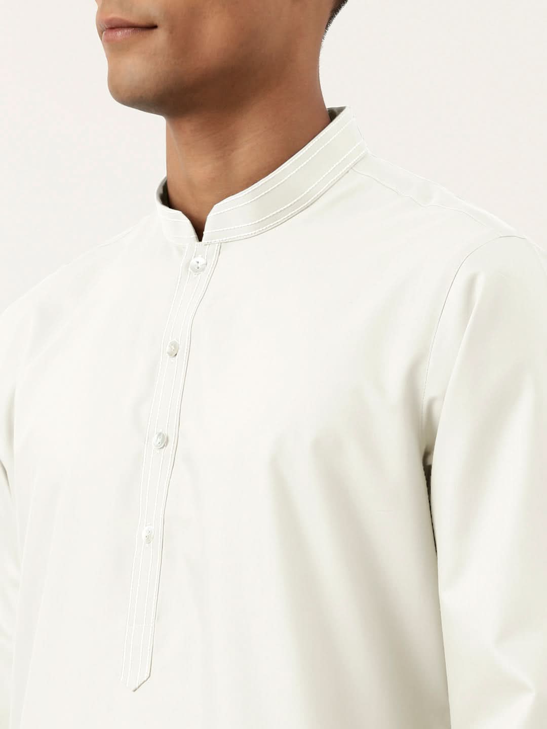 Off White Cotton Kurta Set