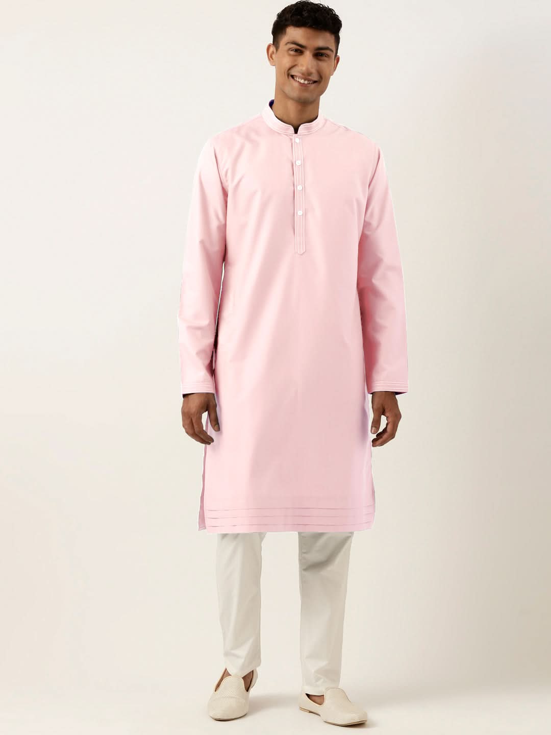 Light Pink Cotton Kurta Set
