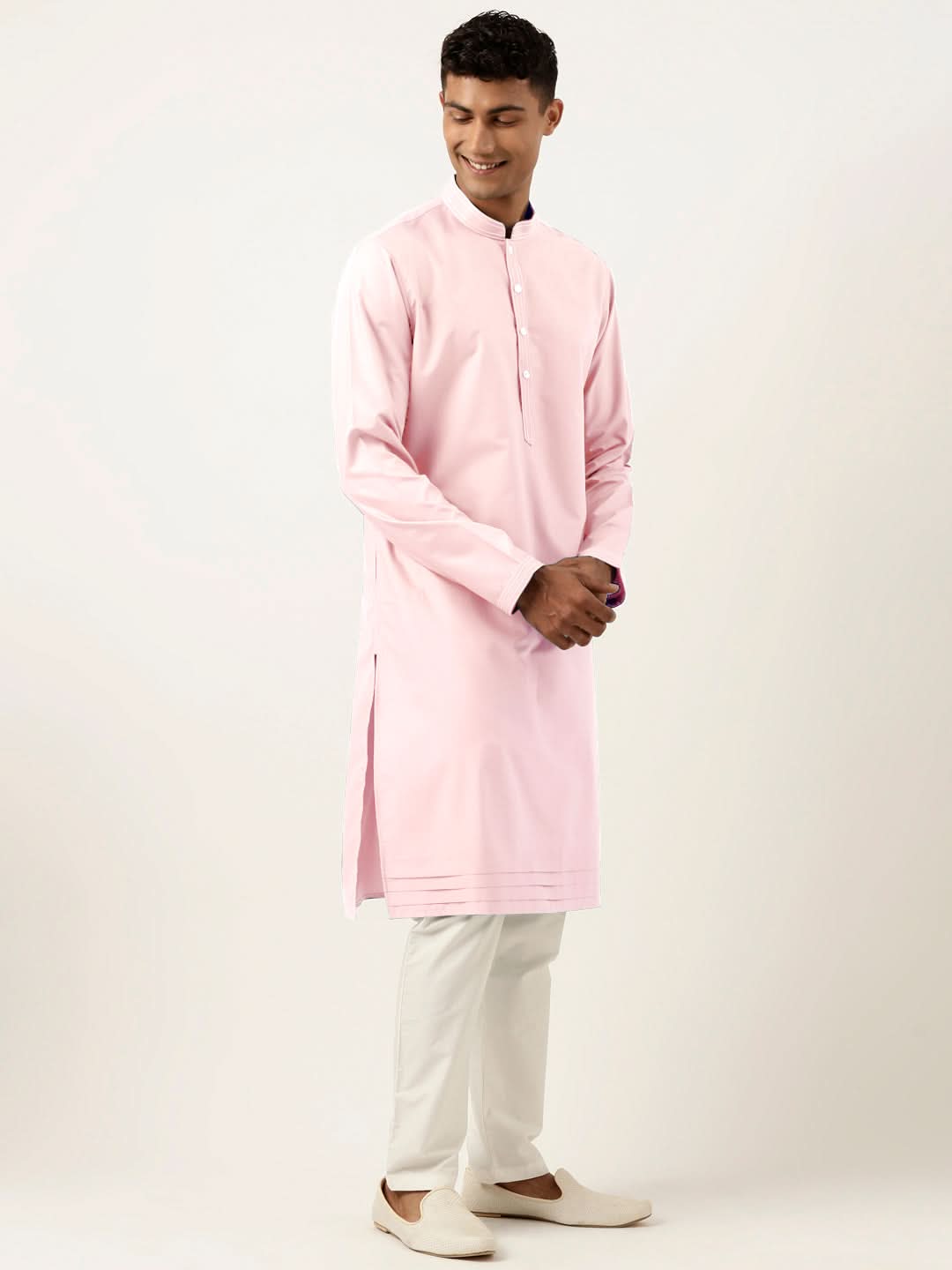 Light Pink Cotton Kurta Set