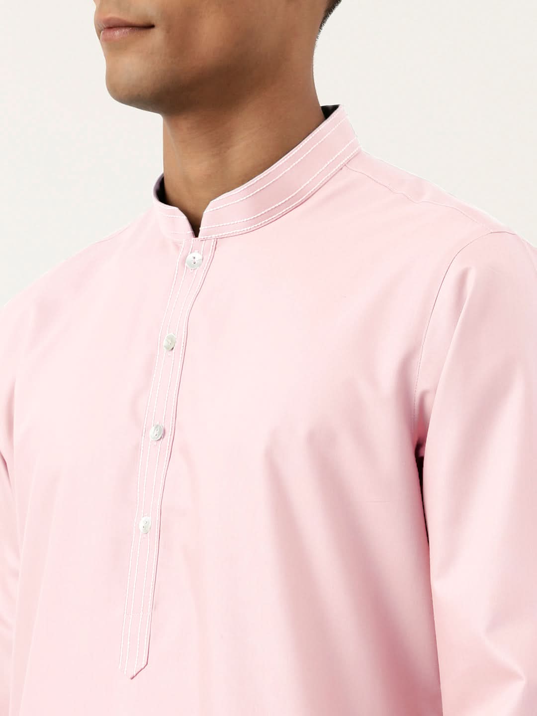 Light Pink Cotton Kurta Set