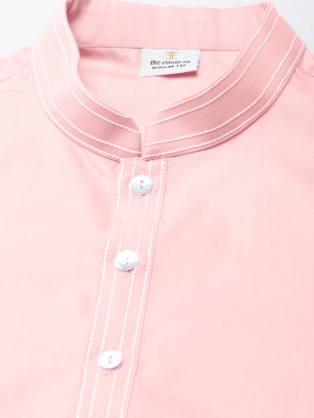 Light Pink Cotton Kurta Set