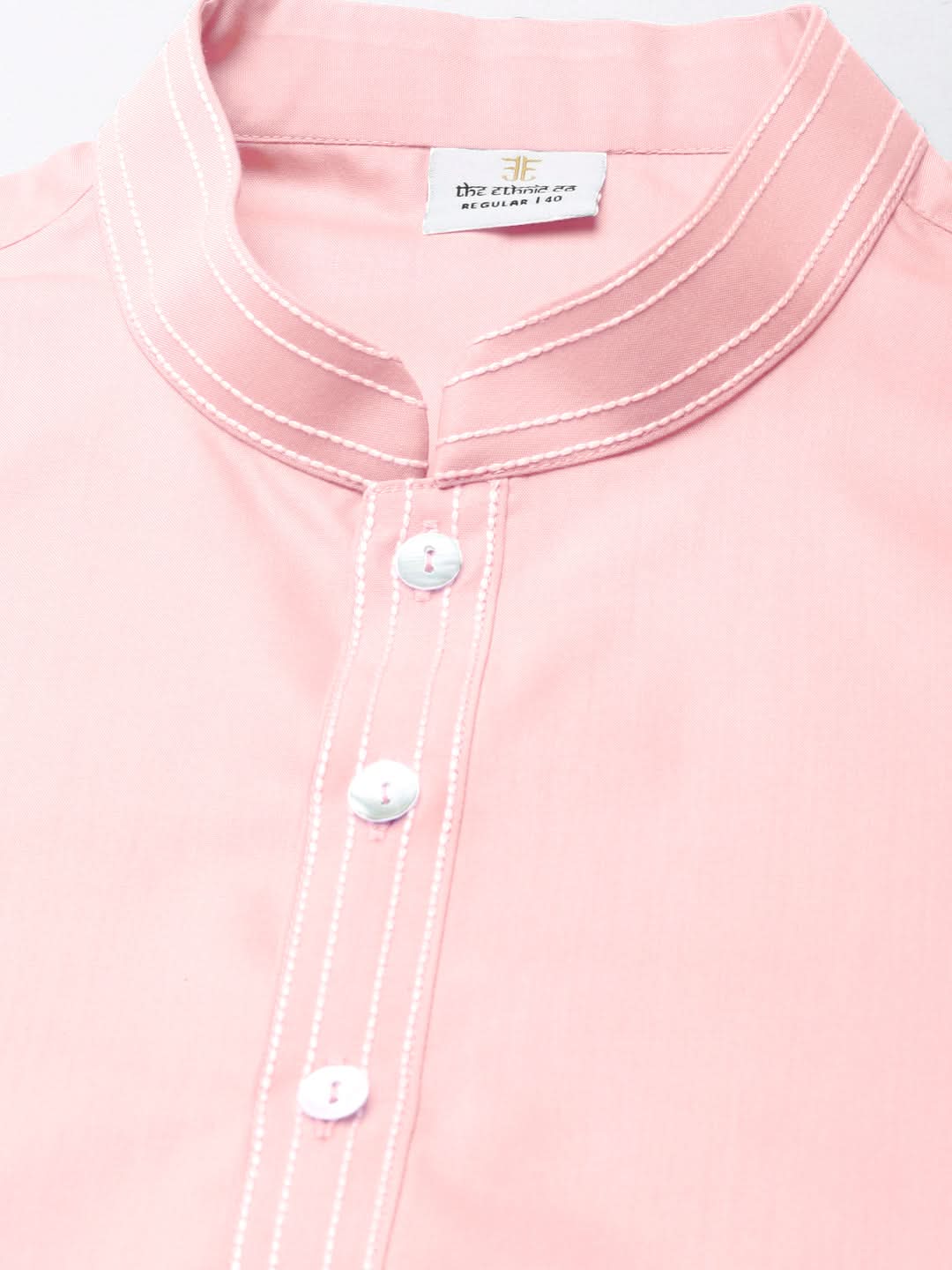 Light Pink Cotton Kurta Set