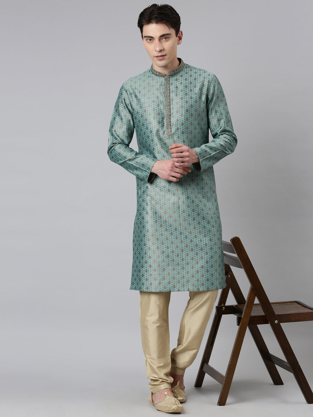 Jade Green Jacquard Kurta Set