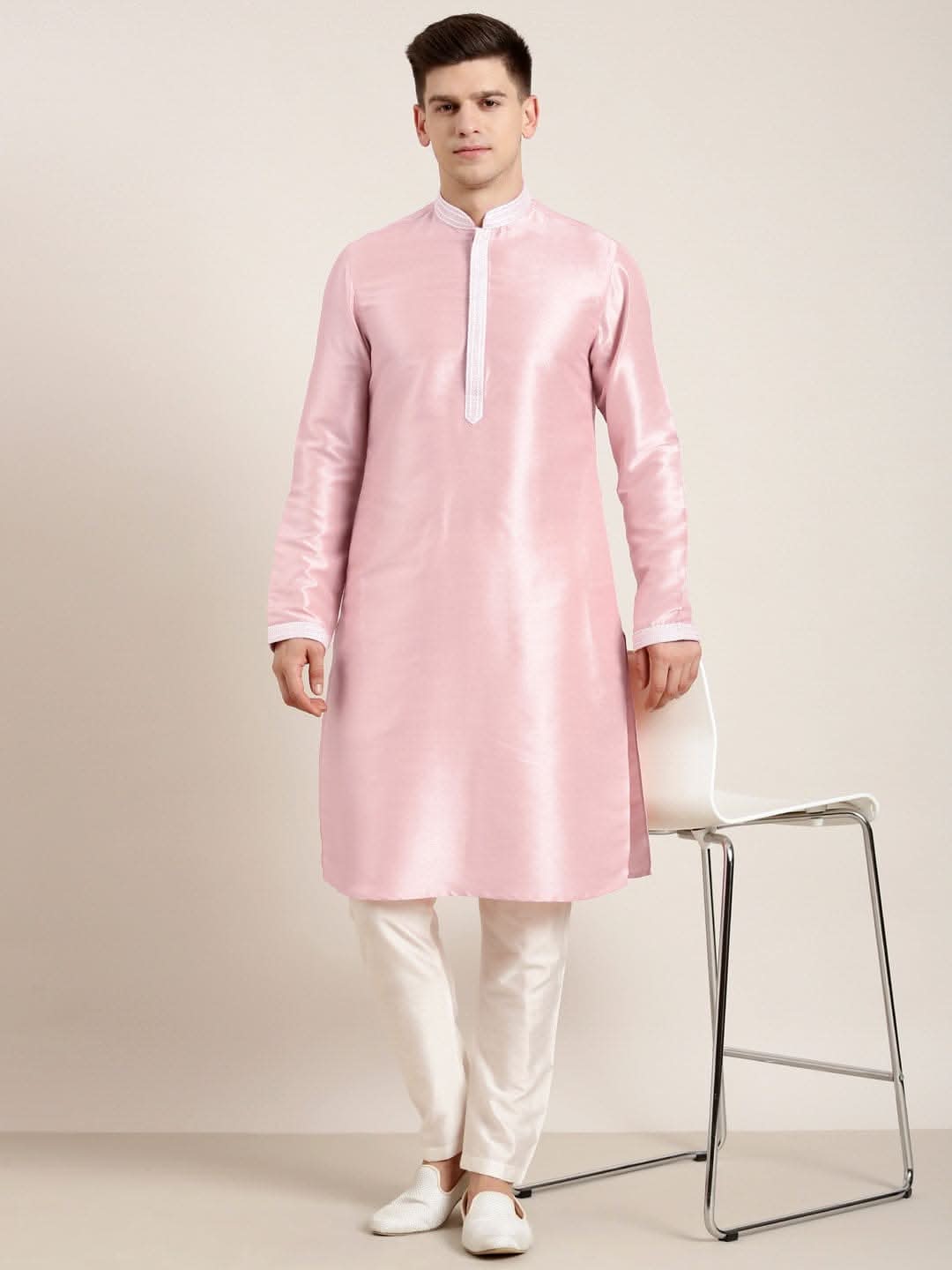 Pink Embroidered Kurta Set