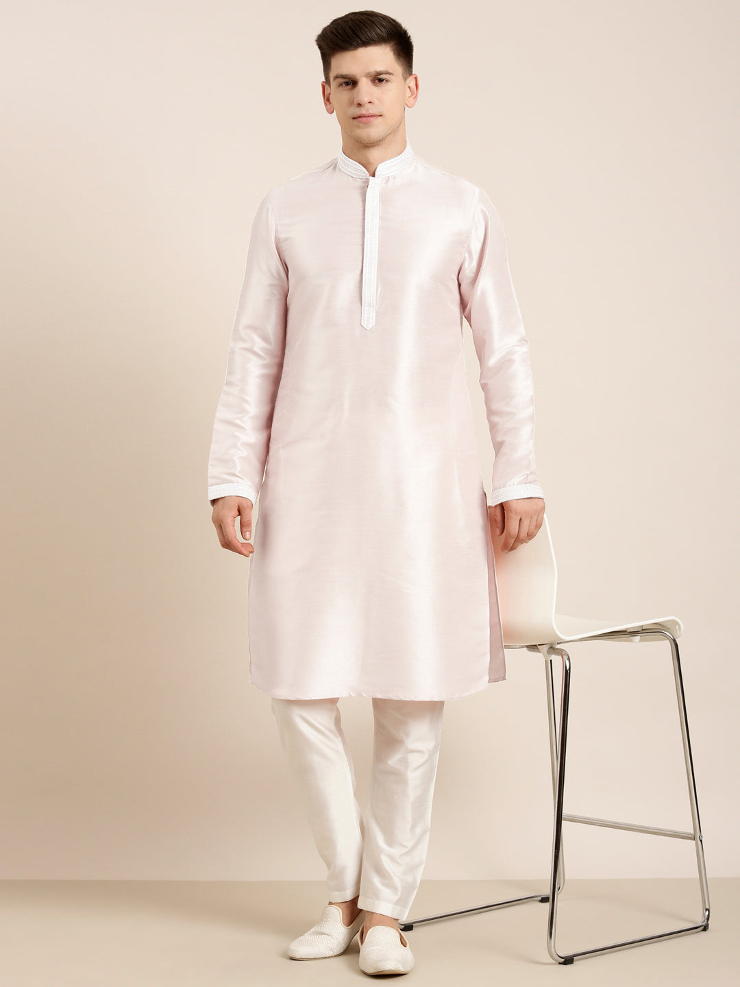 Light pink Embroidered Kurta Set