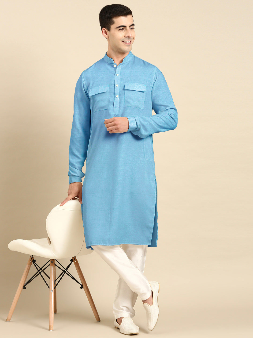 Light Blue Pathani Kurta Set