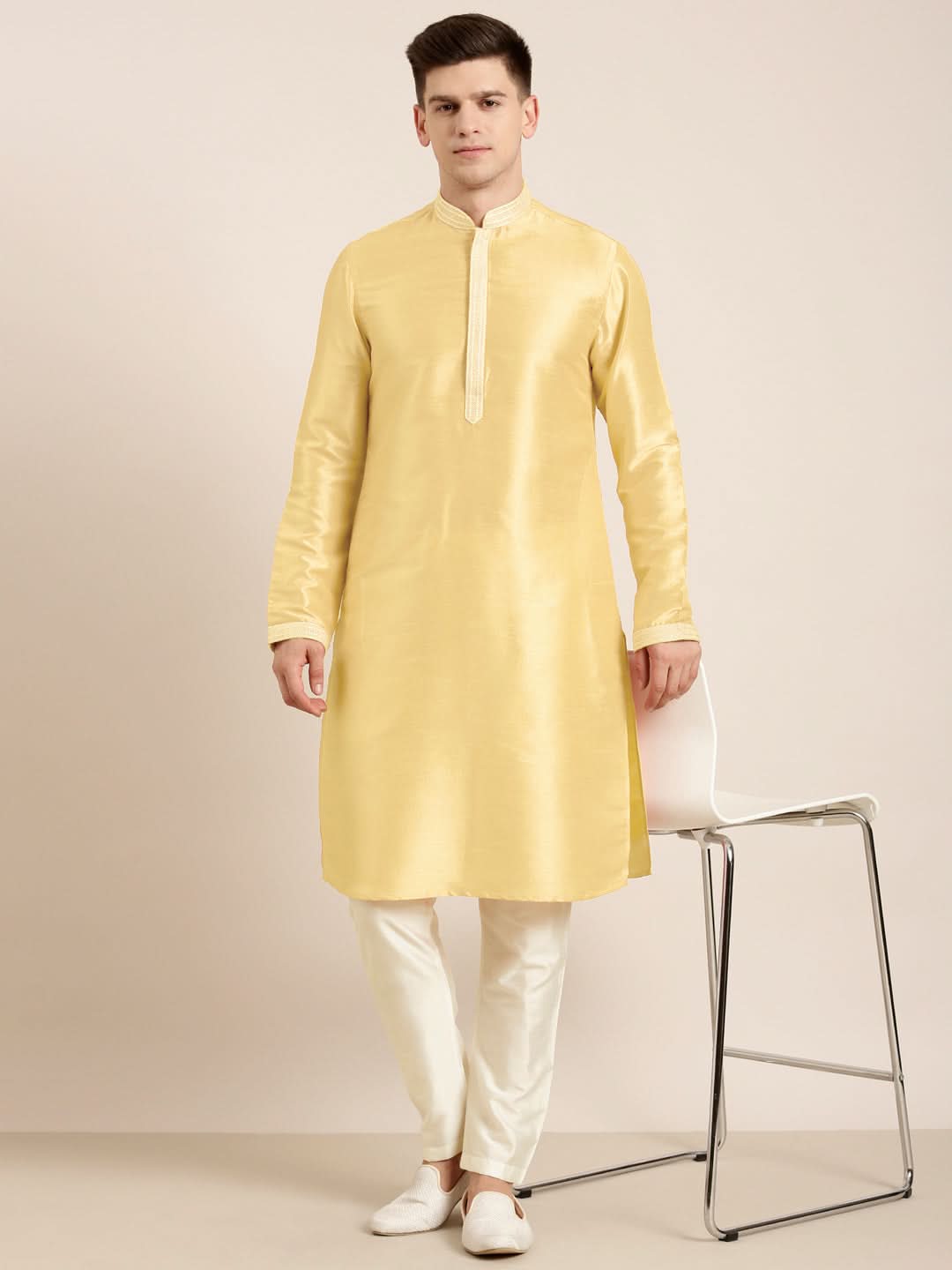 Yellow Embroidered Kurta Set