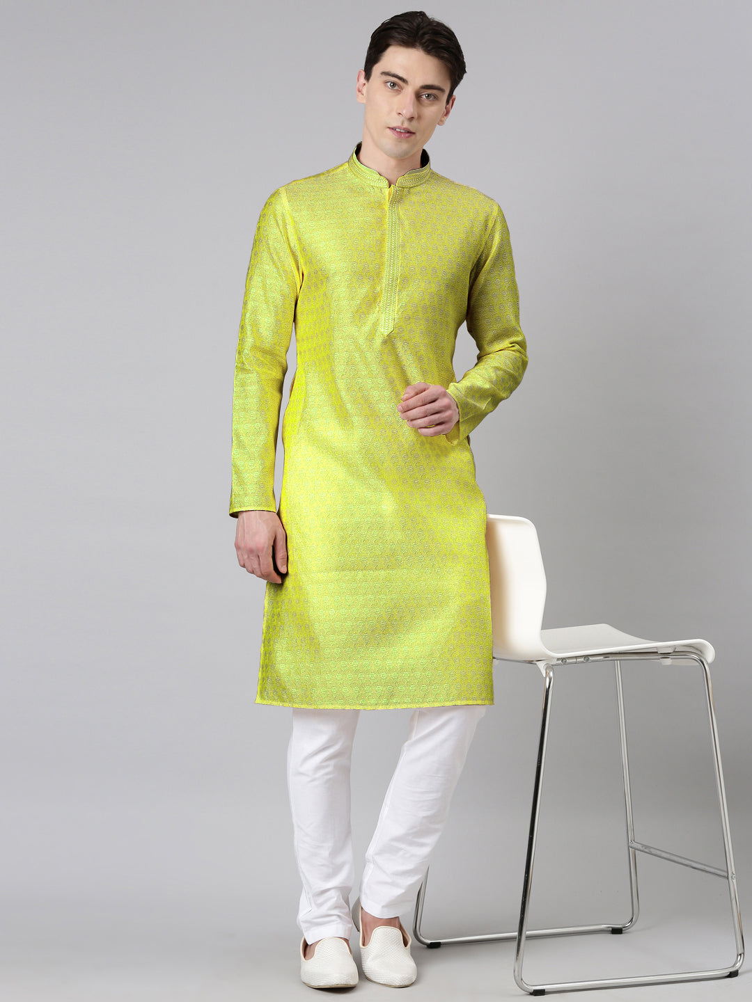 Jade Green Banarasi Jacquard Kurta Set