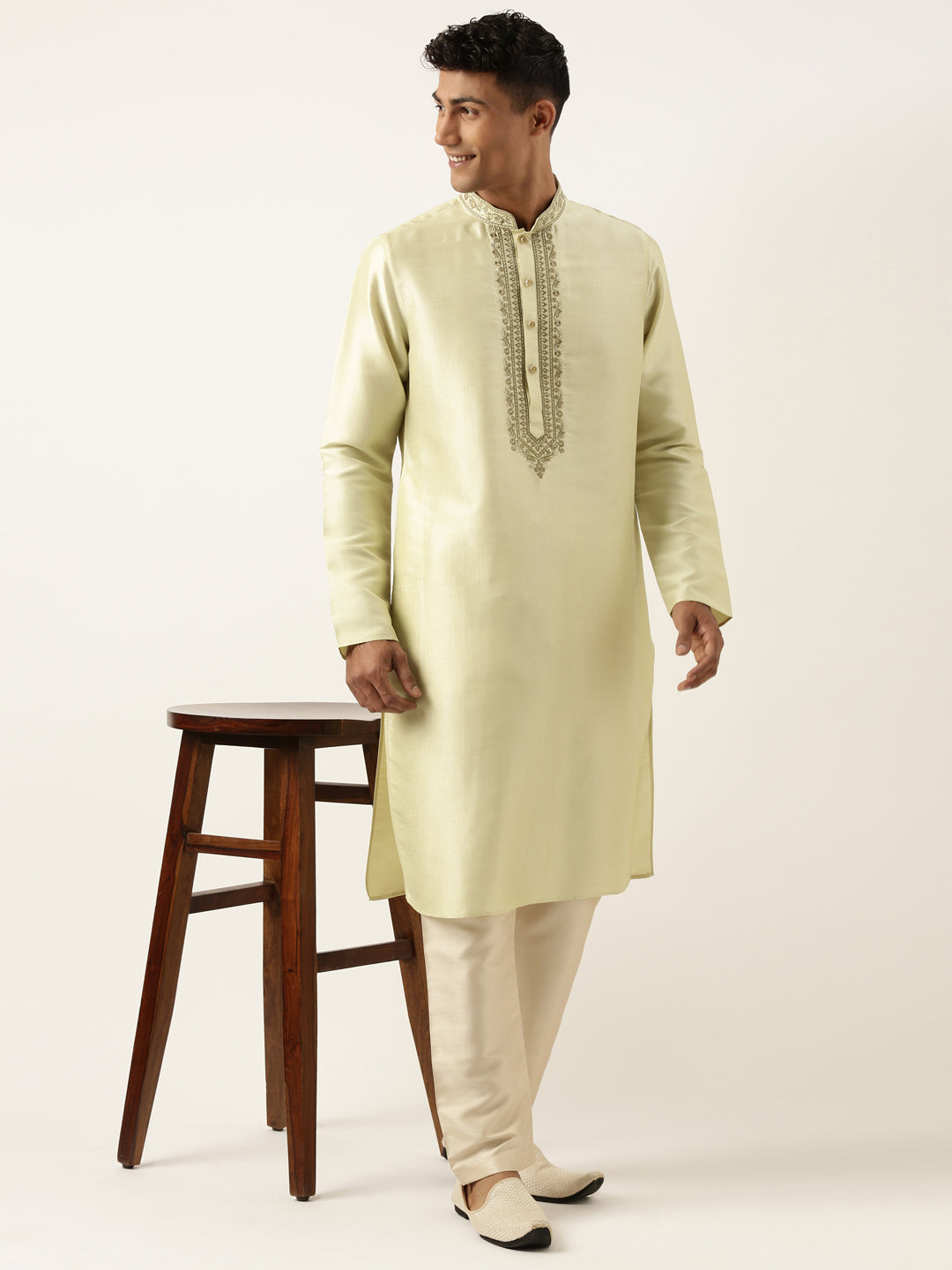 Pistachio Embroidery Kurta Set