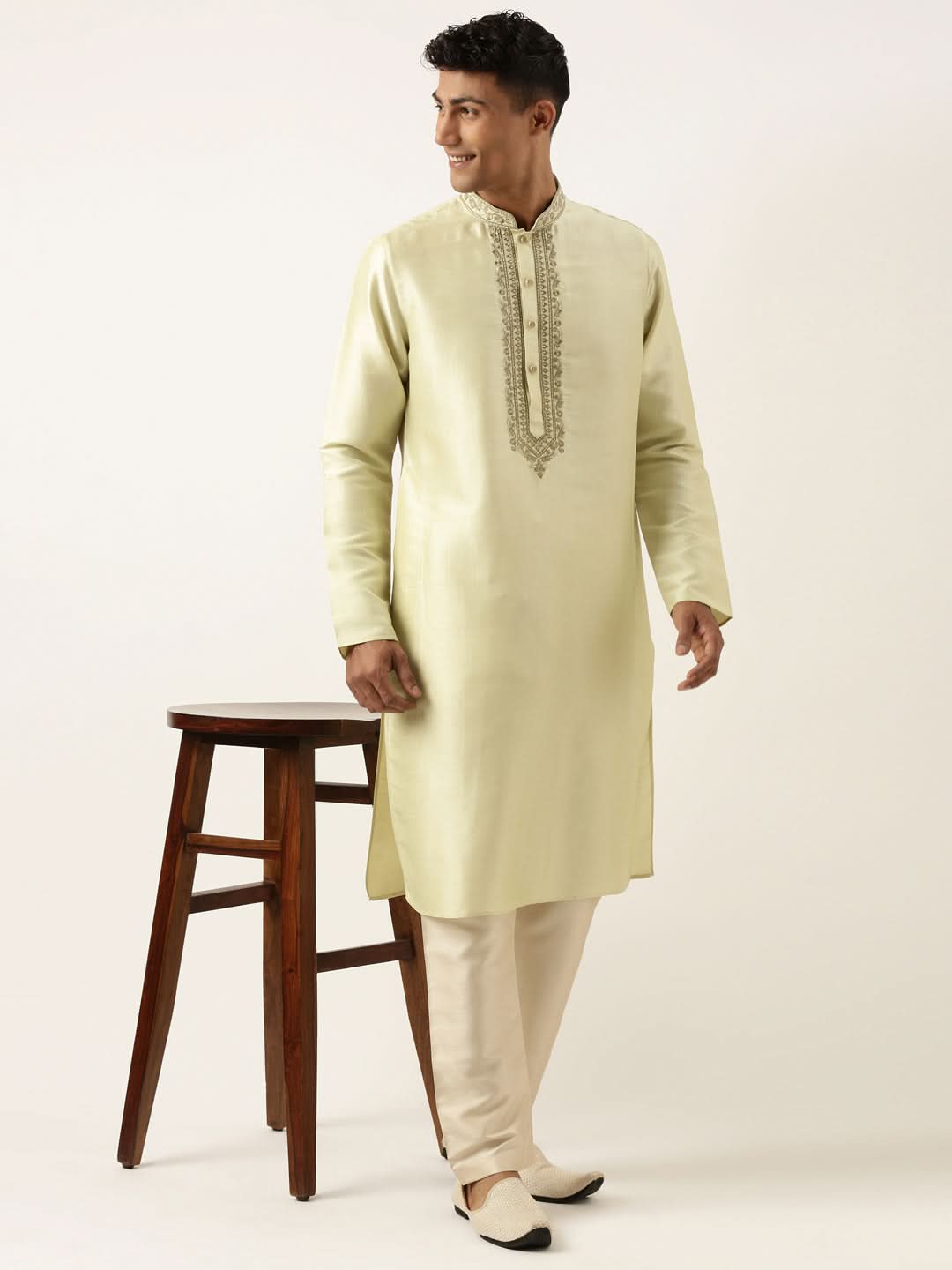 Pistachio Embroidery Kurta Set