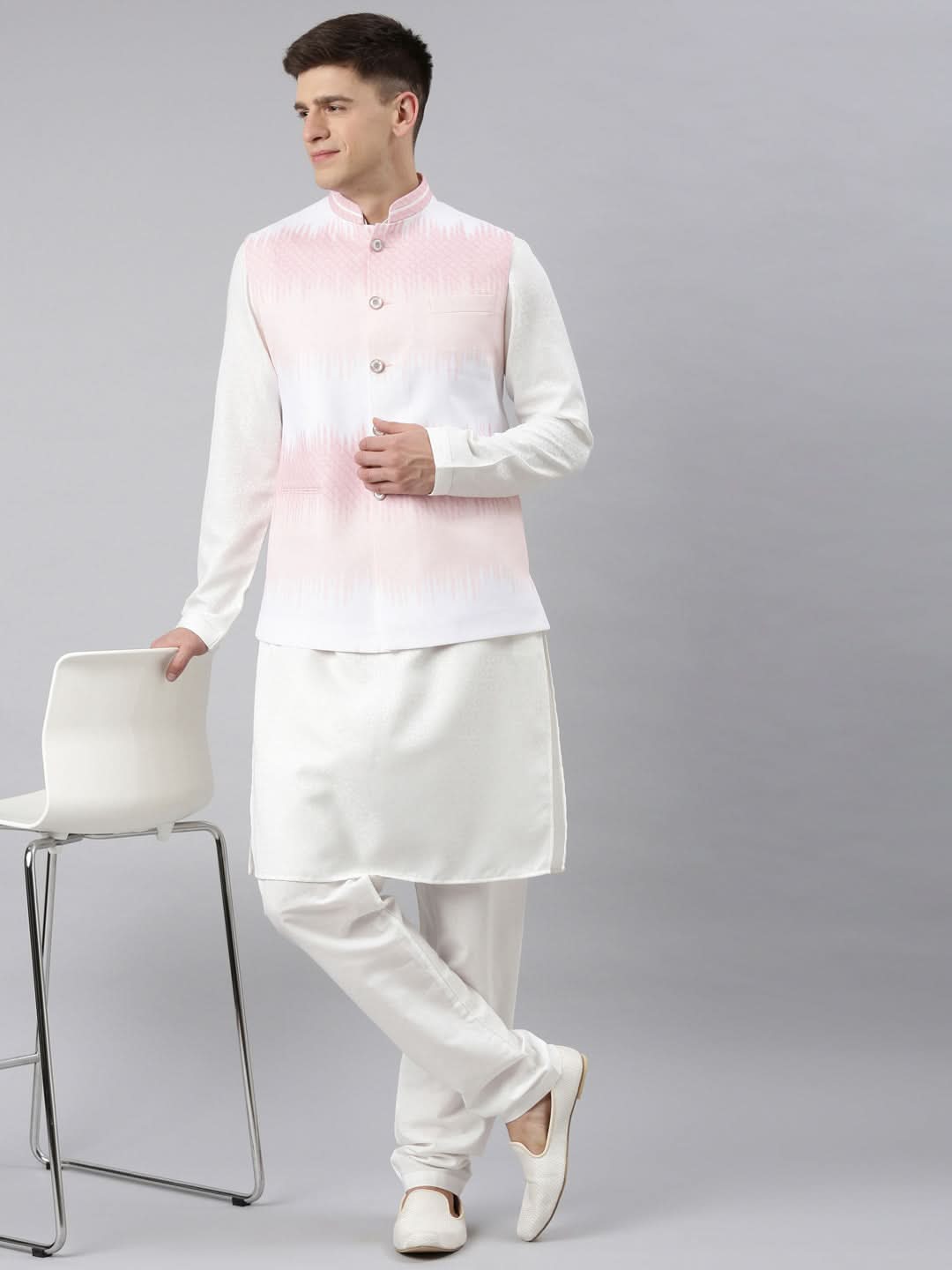 Pink ombre Jacket Kurta Set