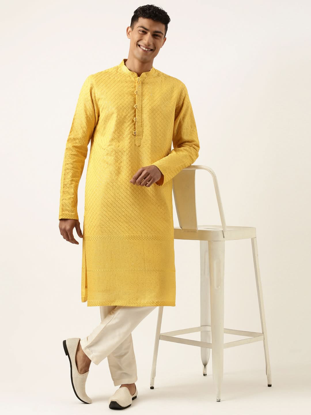 Yellow Embroidered Kurta Set