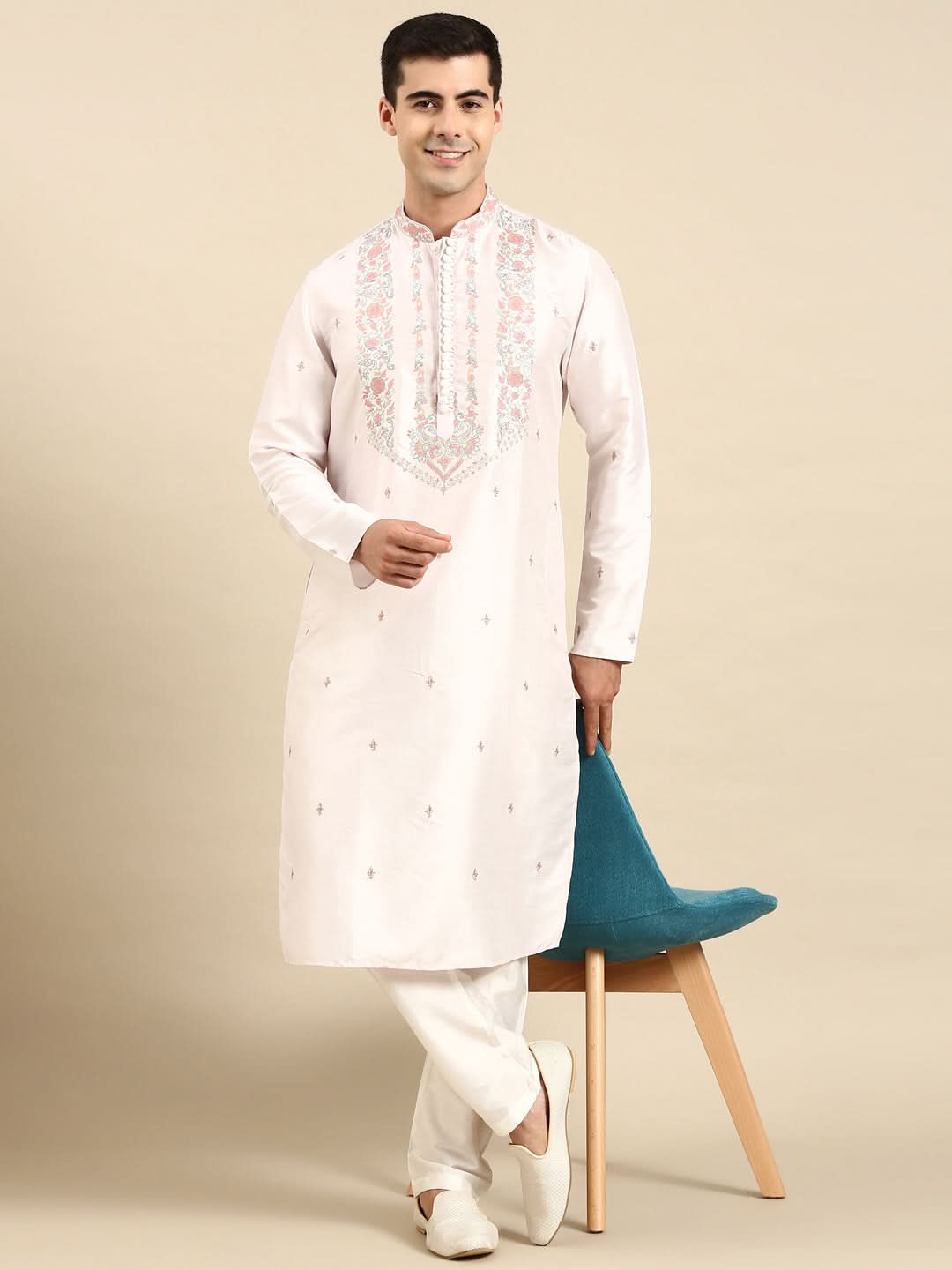 Baby Pink Embroidered Kurta Set