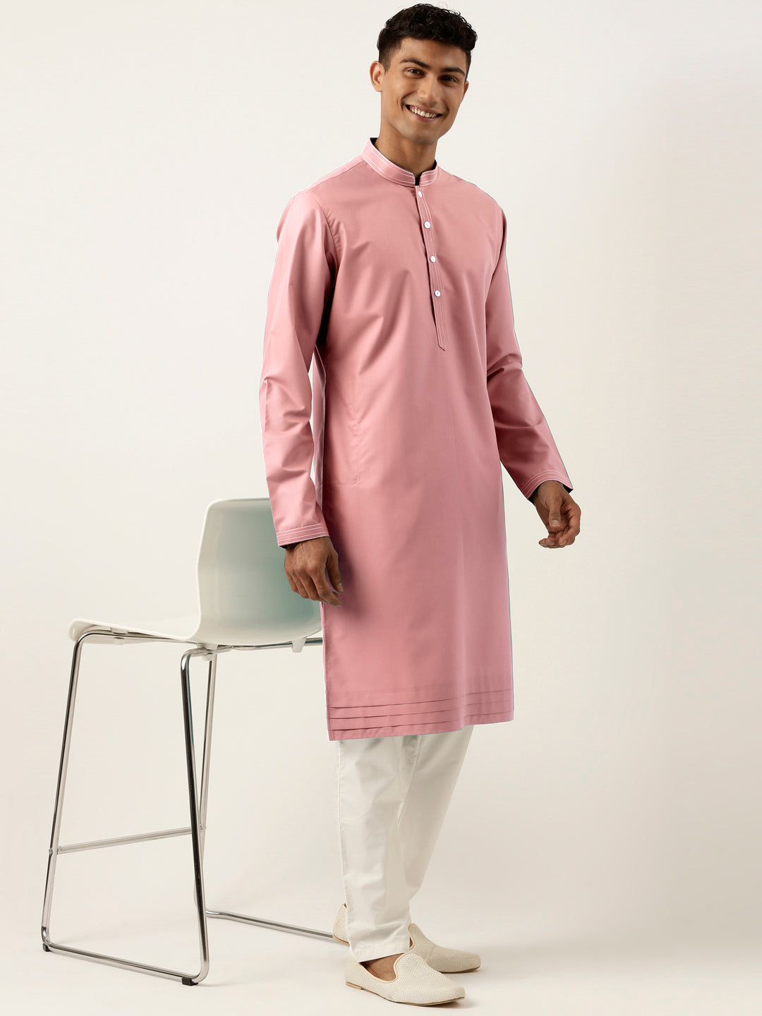 Rose Pink Cotton Kurta Set