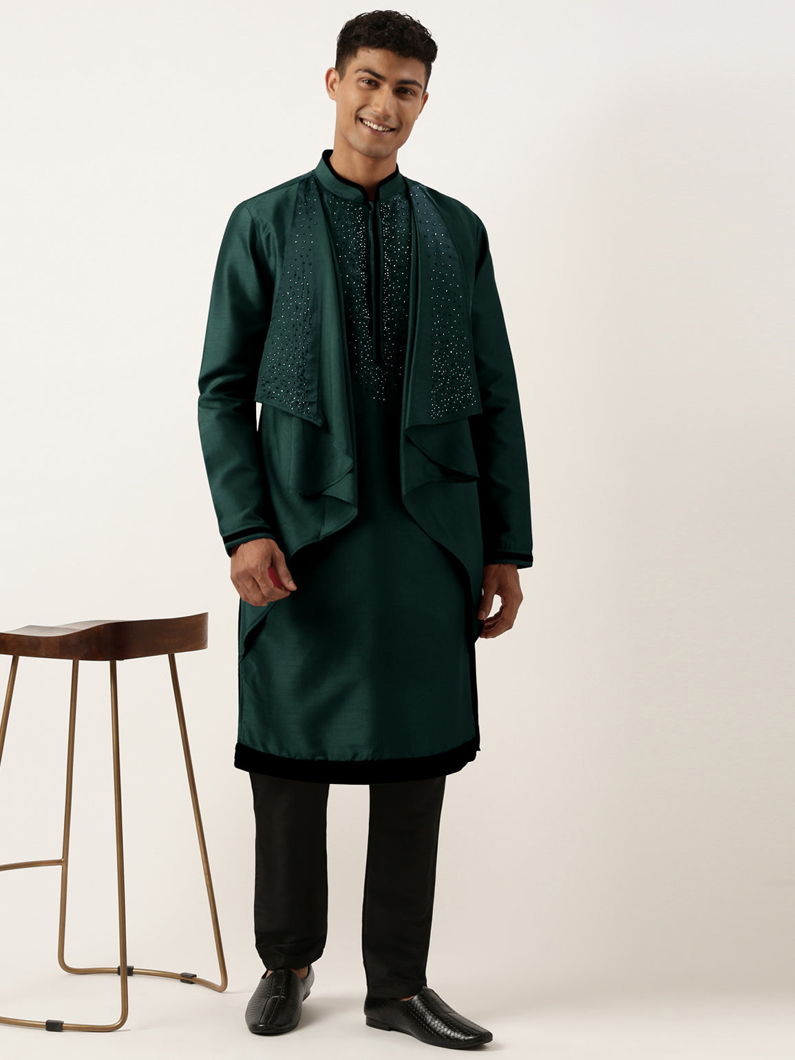 Green Ombre Layered Kurta Set