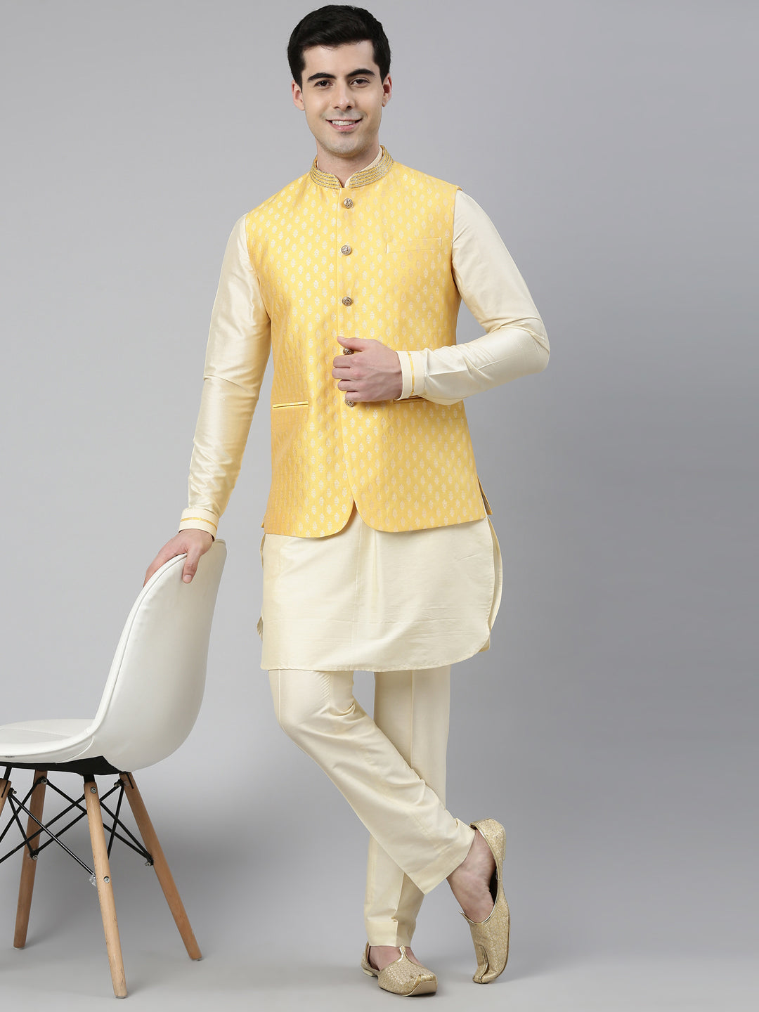 Banarasi Brocade Jacket With Kurta Set