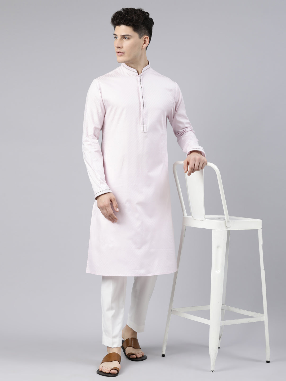Baby Pink Cotton Kurta Set