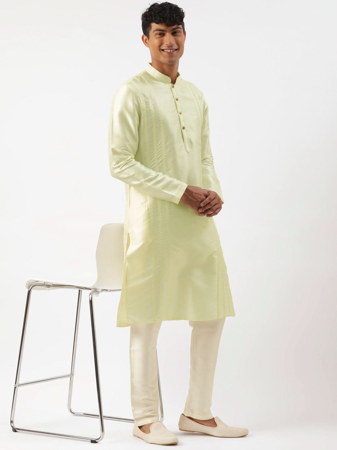 Light Green Embroidered Kurta Set