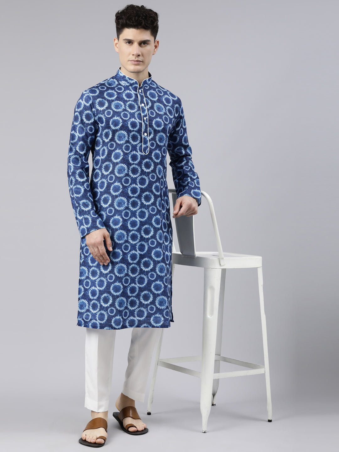 Blue Bandhani Kurta Set