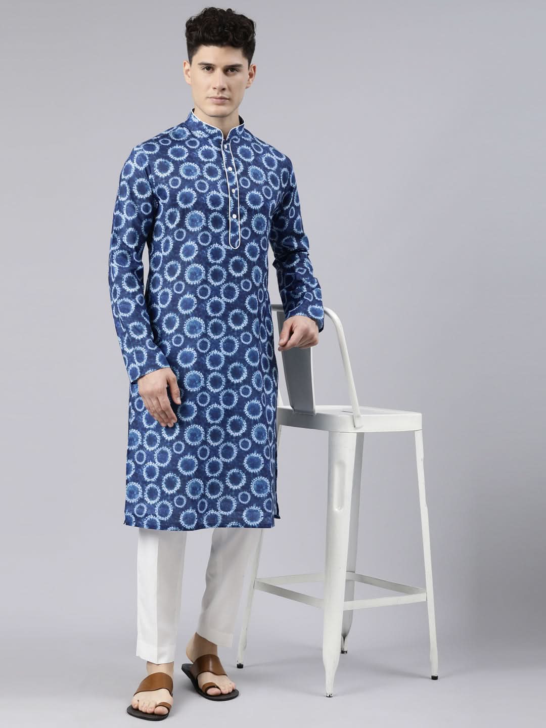 Blue Bandhani Kurta Set