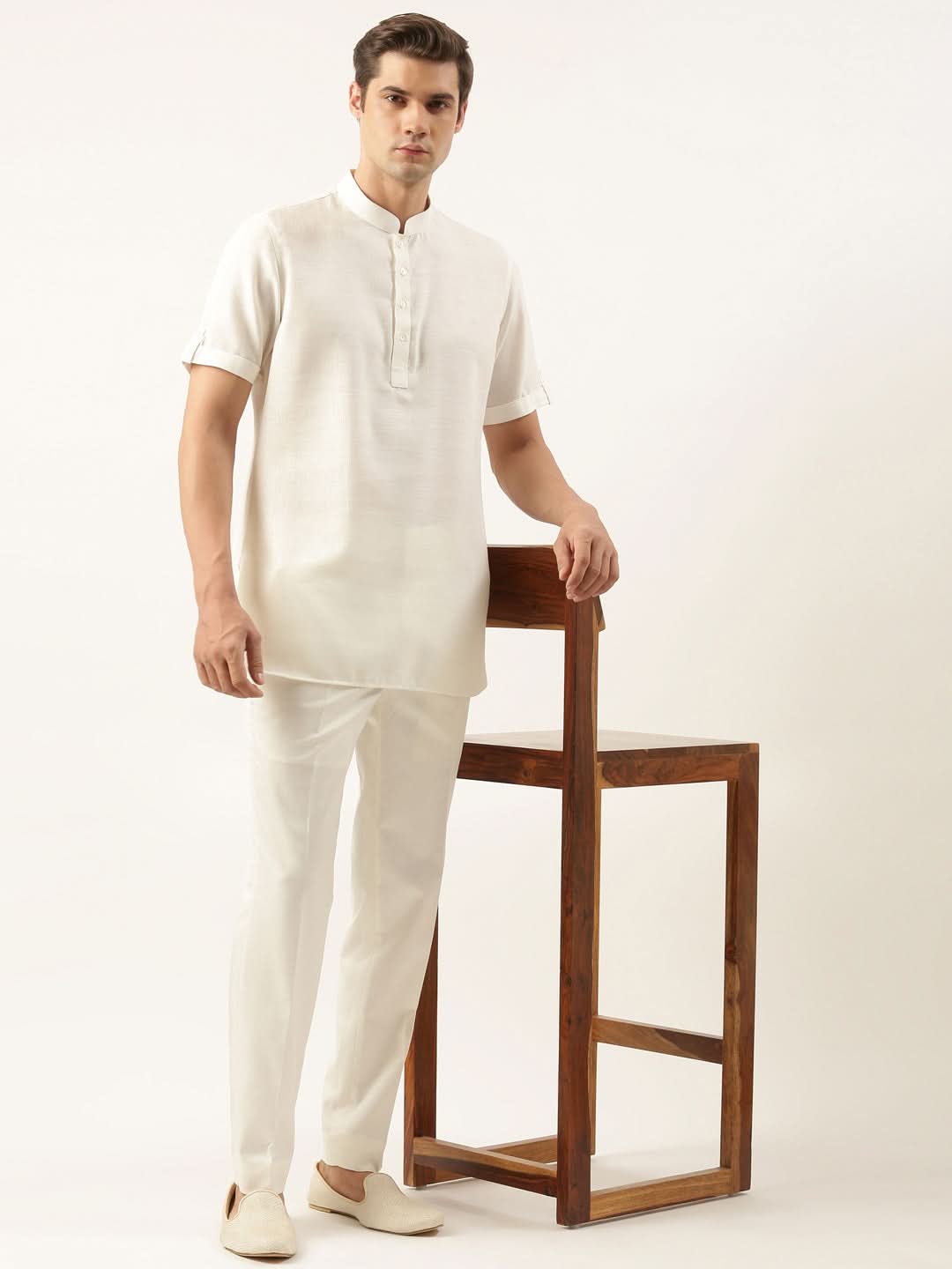 Off white Cotton Short Kurta