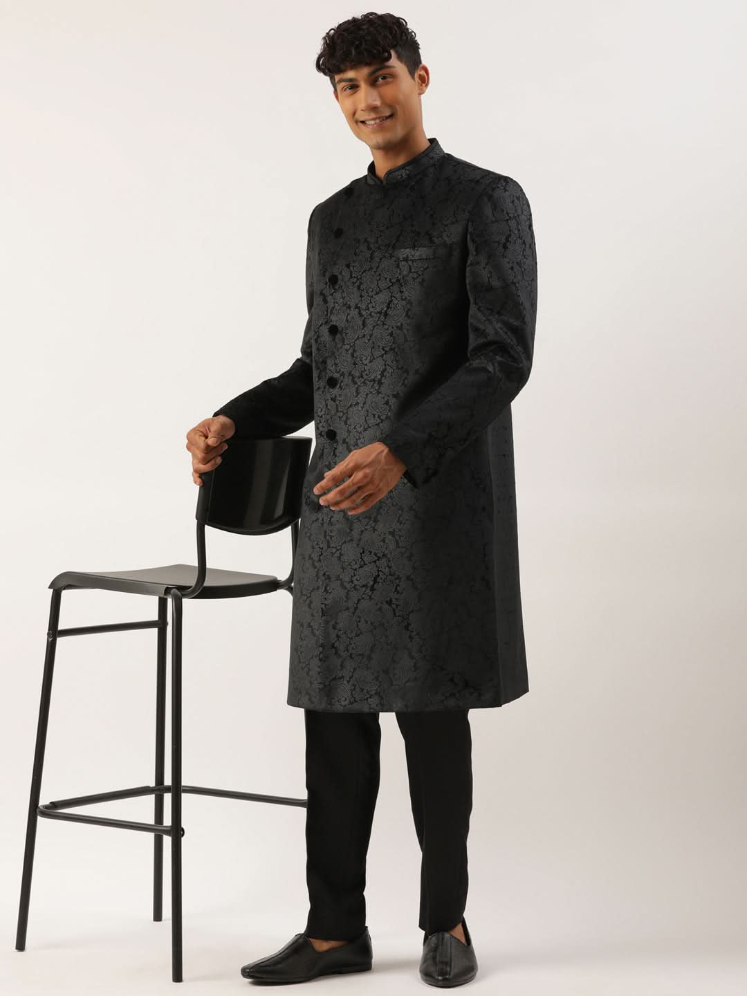 Black Paisley Velvet Indo Set