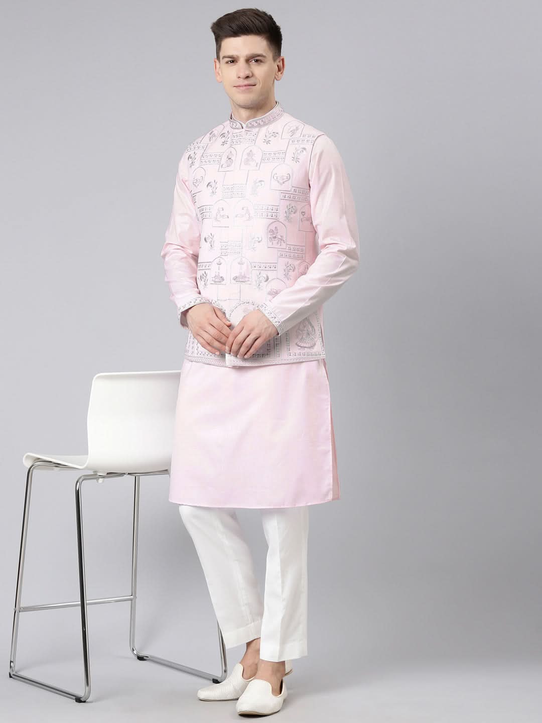 Light Pink Vivah Story Jacket Kurta set