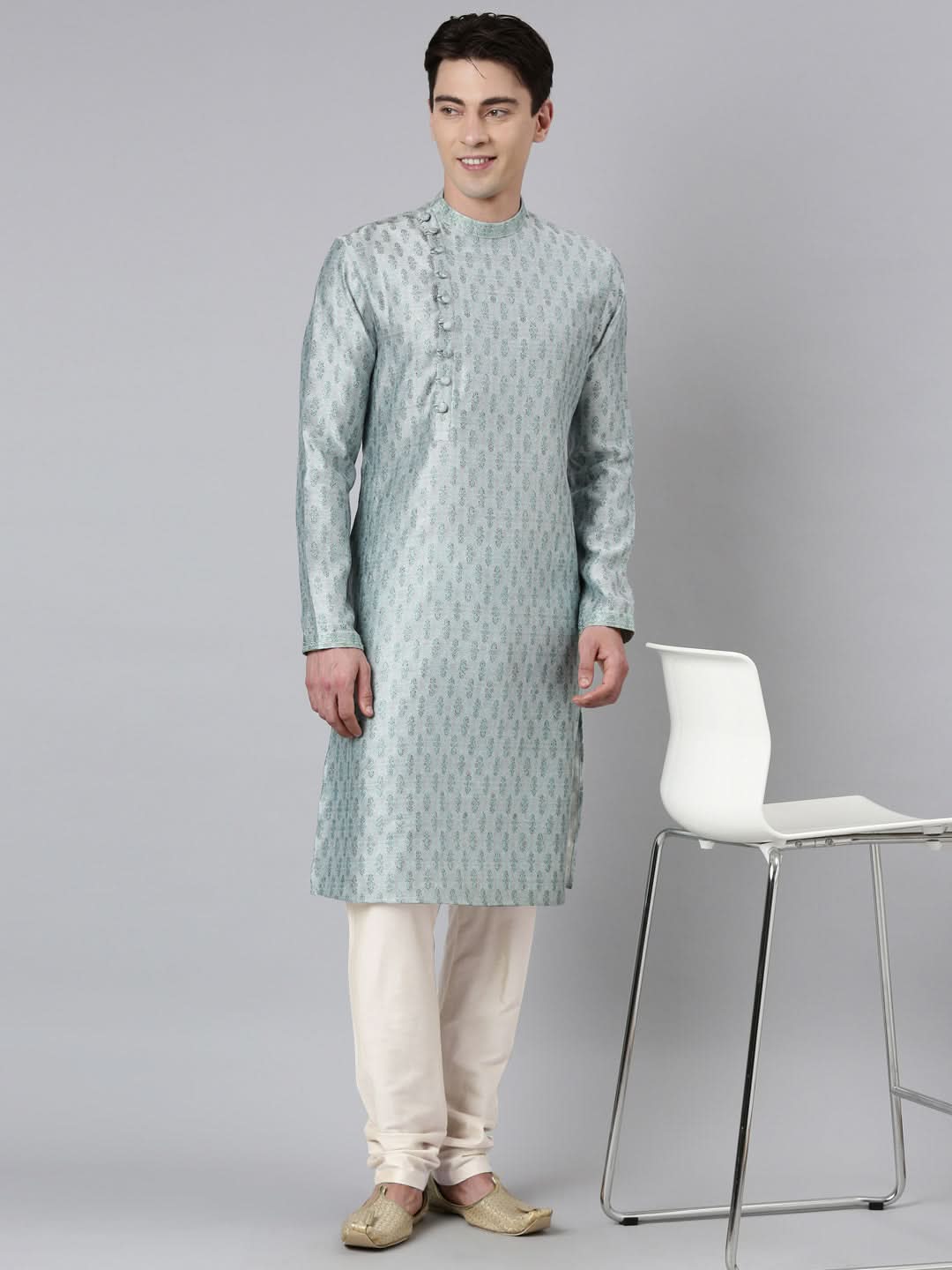 Aqua Angrakha Kurta Set