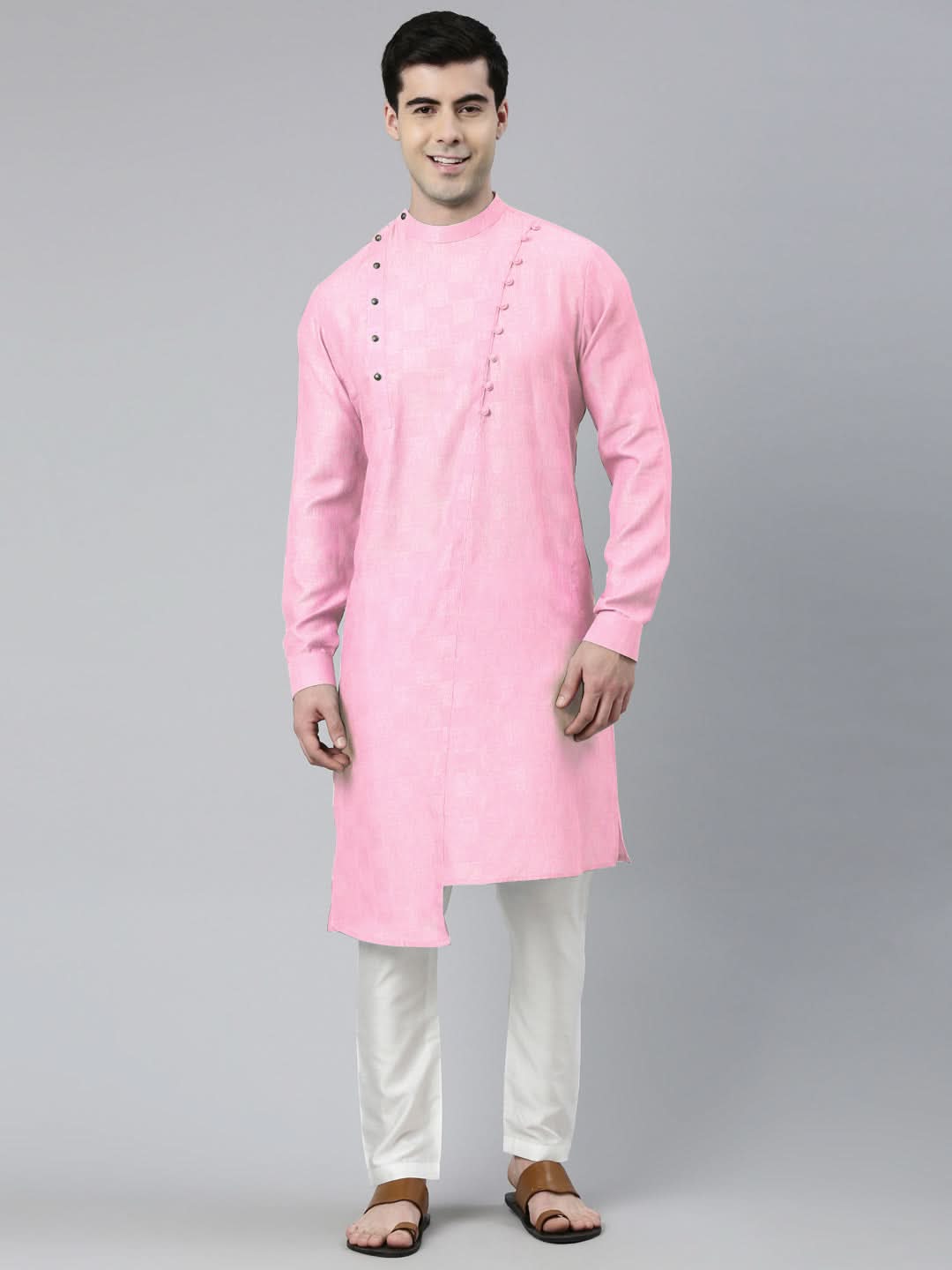 Light Pink Asymmetrical Kurta Set