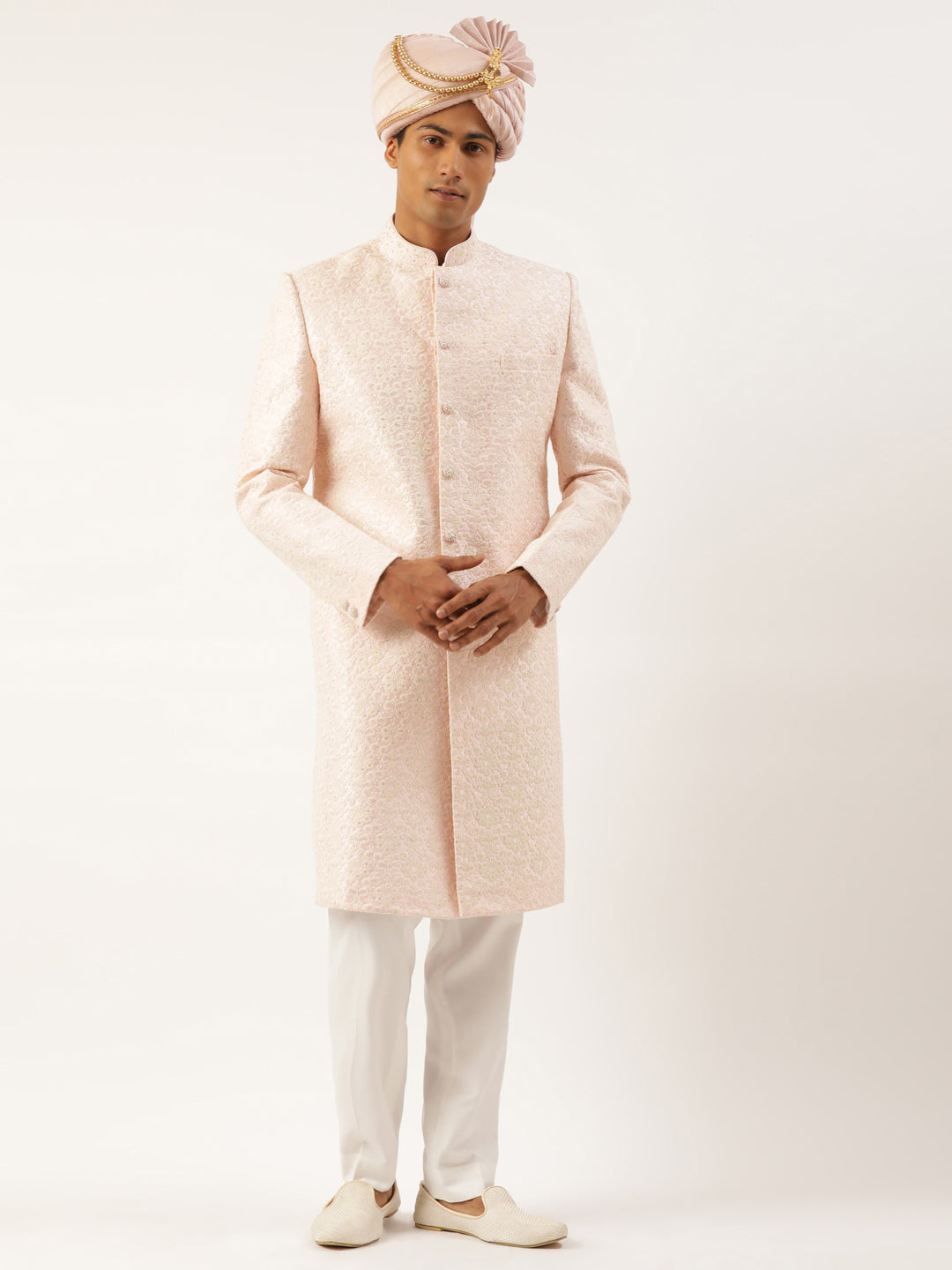 Baby Pink Embriodered Indowestern
